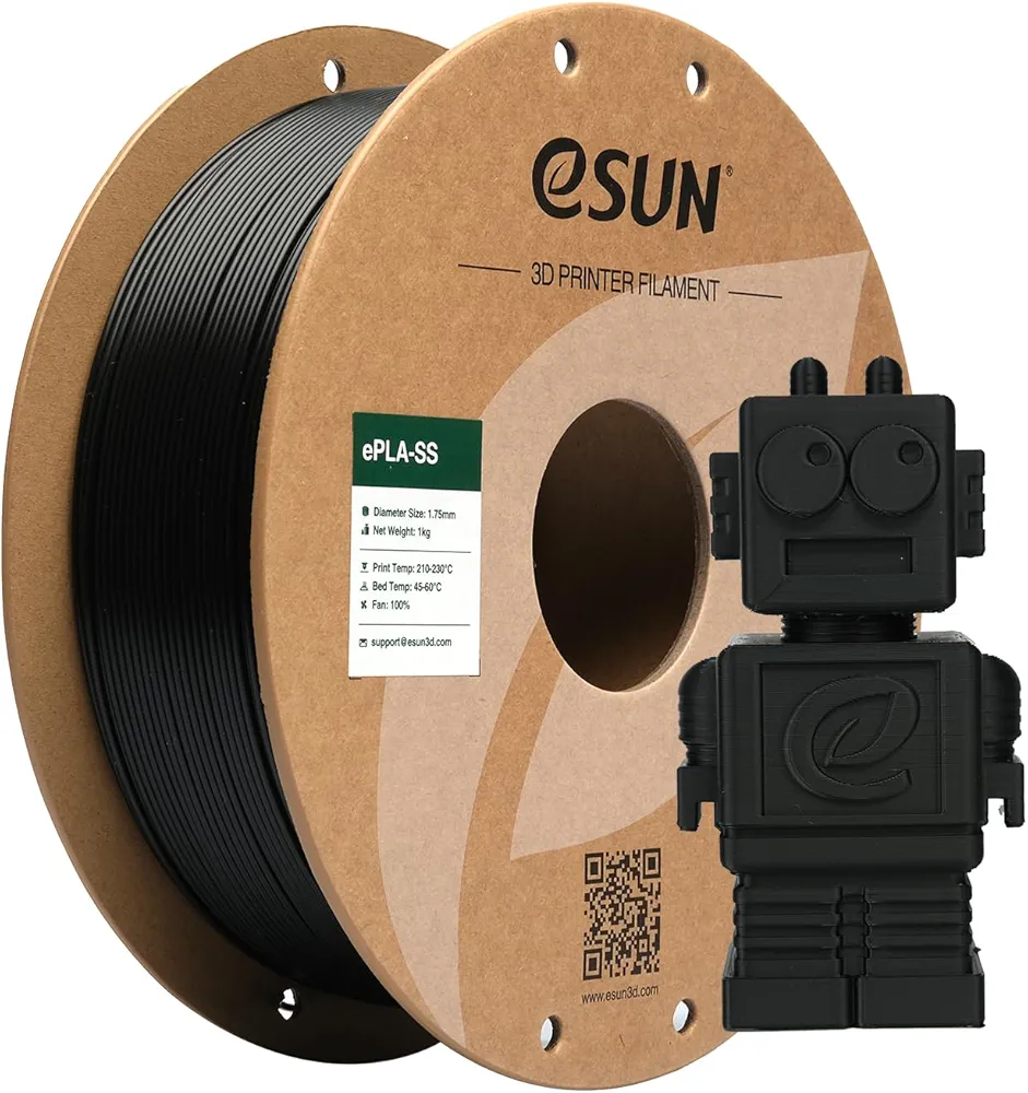 eSUN PLA Basic Filament 1.75mm, 3D Printer Filament High Speed PLA for Fast Printing, 1KG Spool (2.2 LBS) 3D Printing Filament for High Speed 3D Printers, Black