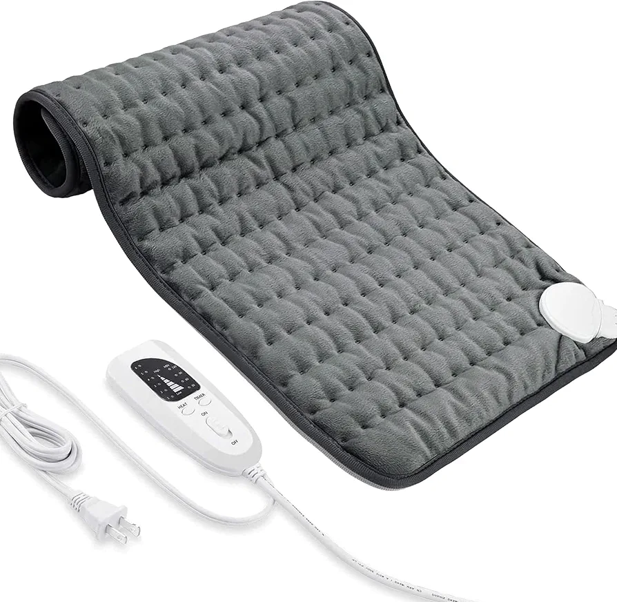 Electric Heating Pad for Back Pain Relief, Heating Pads for Cramps, Auto Shut Off, Machine Washable, Heating pad for Neck and Shoulder, Knee, Arms, Legs, etc. (Dark Gray, 24‘’×12‘’)