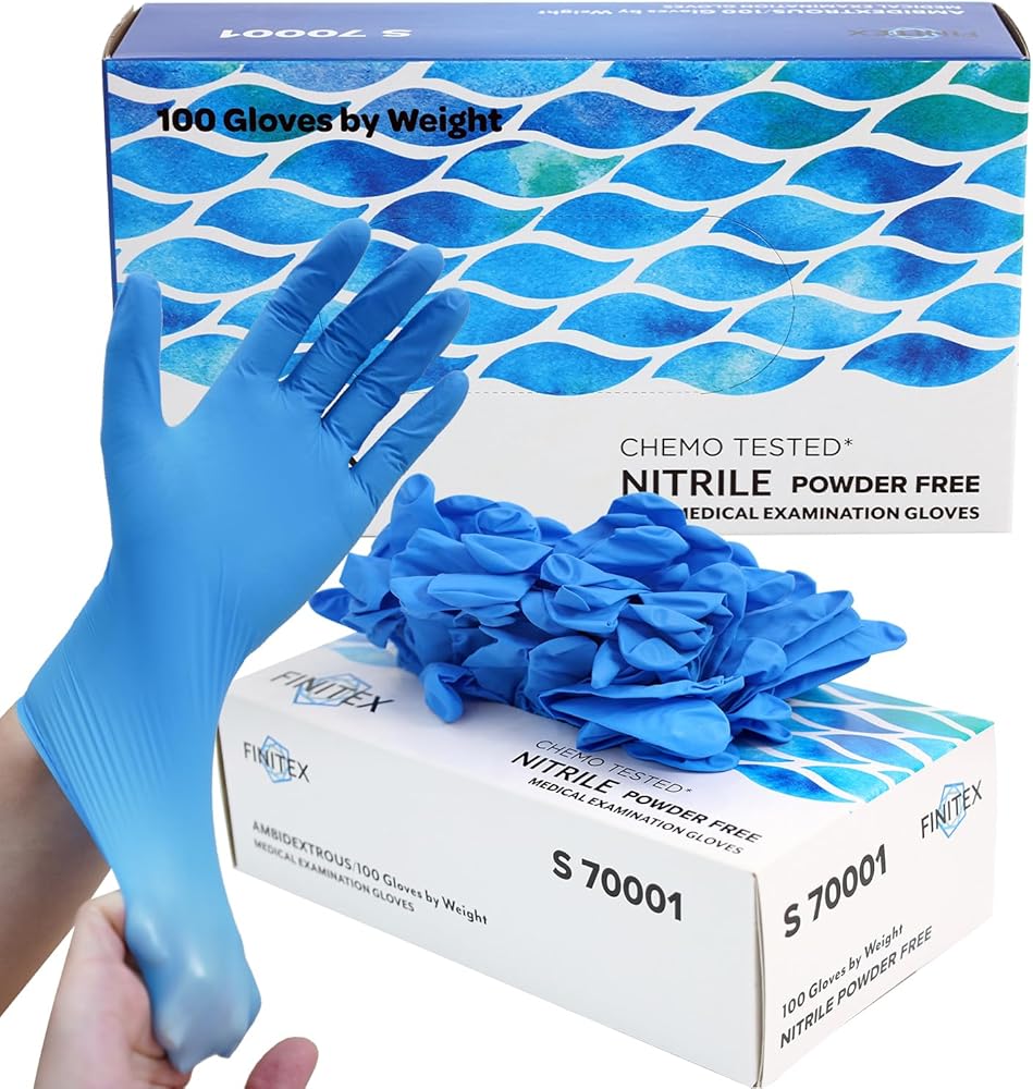 FINITEX Nitrile Disposable Medical Exam Gloves 4 mil Powder-free Latex-Free 100 PCS Examination Home Cleaning Food Gloves