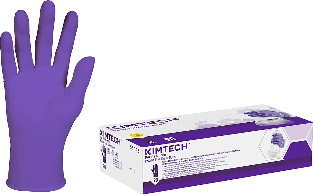 Kimberly-Clark Professional UHS-KK55084 Model KC500 Nitrile Powder Free Exam Gloves, Disposable, X-Large, Purple (Pack of 90)