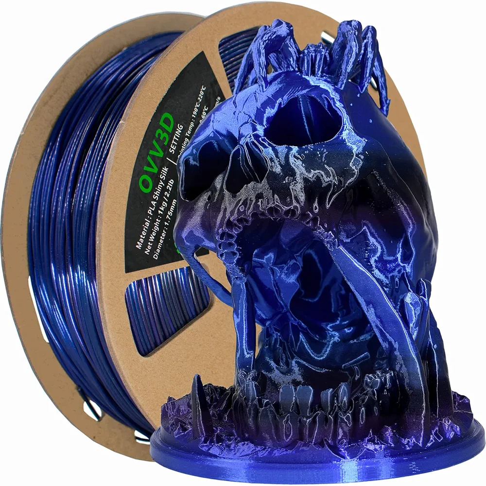 3D Printer Filament, PLA Filament 1.75mm, Silk Black Blue Color Changing, Silk PLA Filament, 3D Printing Filament 1.75 +/-0.02mm, 1kg