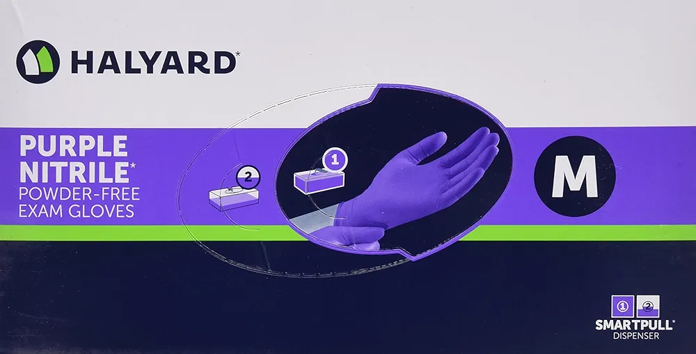 Halyard Health Nitrile Glove, Purple, Medium, 100 Count