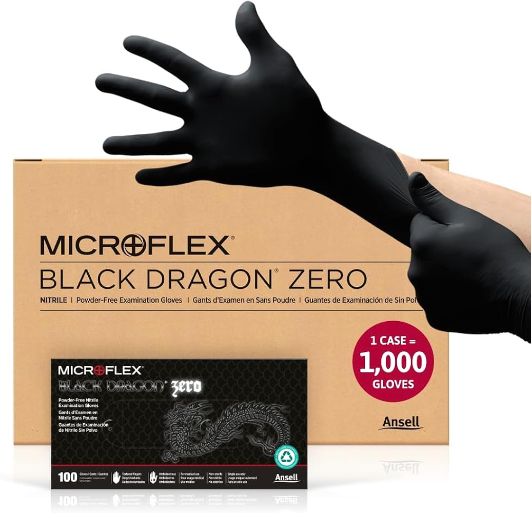 MICROFLEX Disposable Nitrile Gloves w/Textured Fingertips for Medical, Industrial, Automotive Use