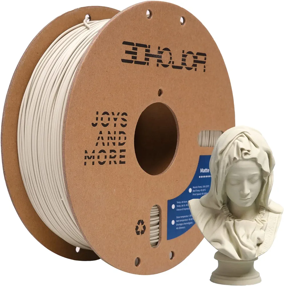 Matte PLA Filament 1.75mm Light Khaki, PLA 3D Printer Filament, 1kg Spool (2.2lbs) PLA Filament, Fit Most FDM 3D Printer