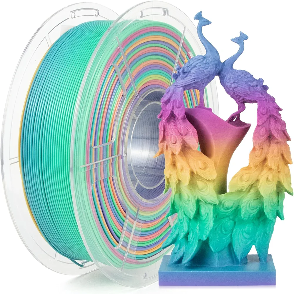 IEMAI Rainbow PLA+ Filament 1.75mm, Rapid High Speed 3D Printer Filament for 30-600mm/s, Hyperfast Color Changing Rainbow Filament, PLA Plus Filament 1kg /2.2lbs Spool