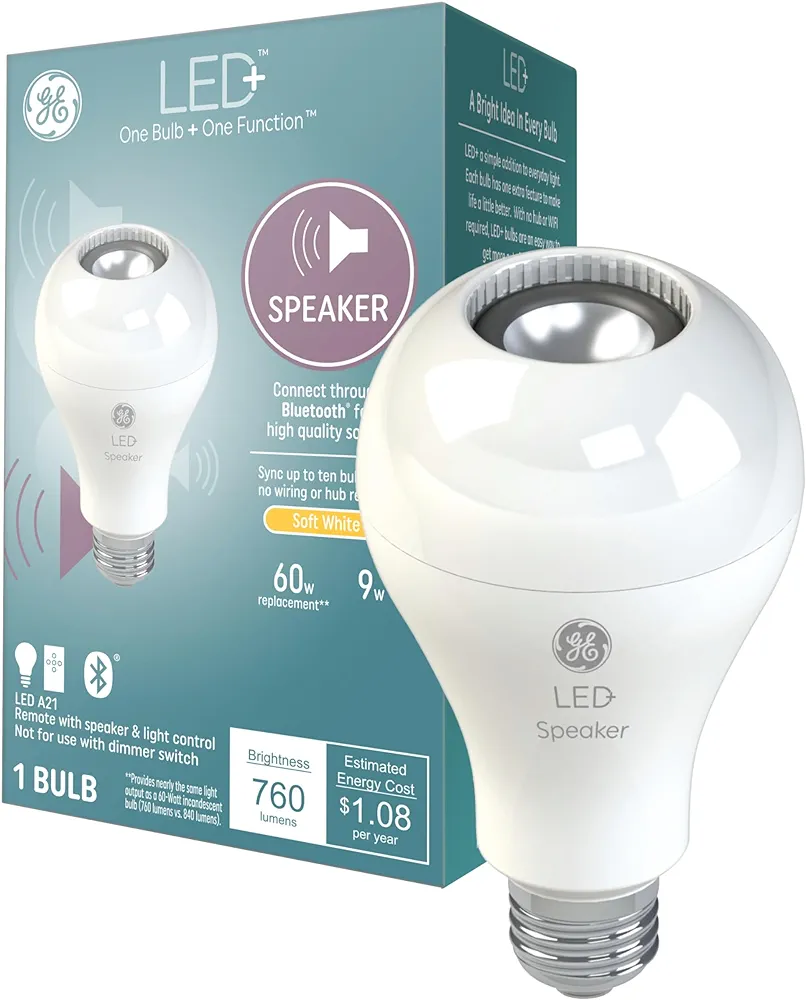 General Electric LED+ Speaker Soft White A21 (1-Pack)