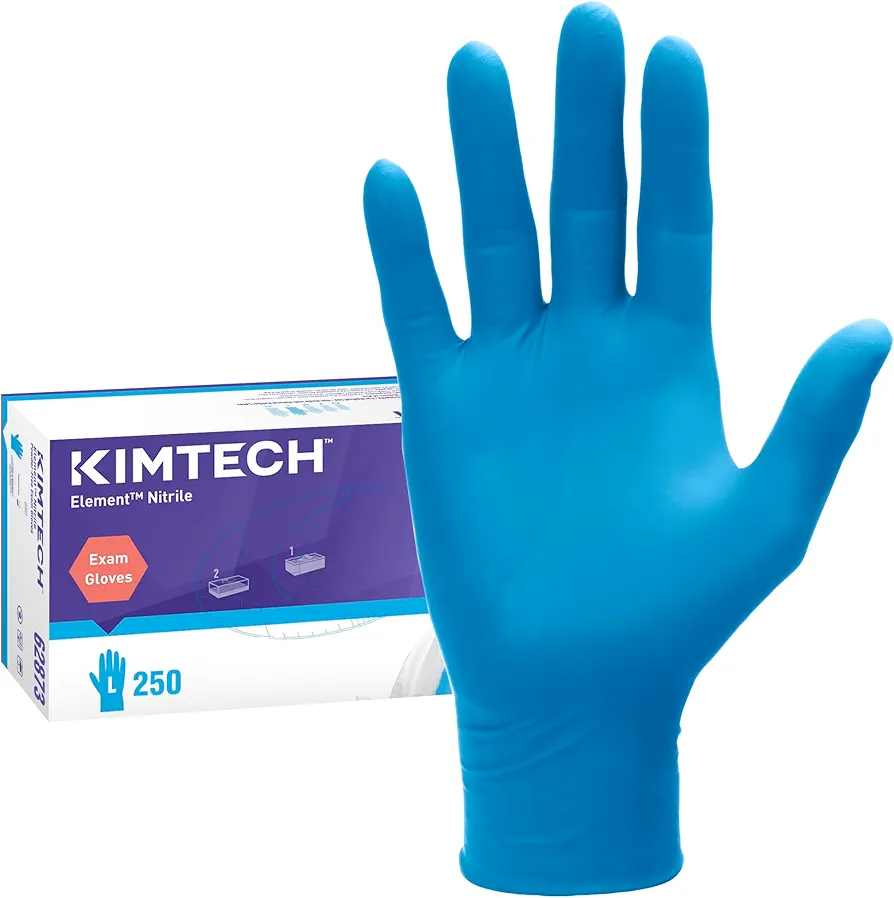 Kimtech™ Element™ Nitrile Exam Gloves (62873), Thin Mil, 3.2 Mil, Ambidextrous, 9.0”, L, 250 / Box,Blue