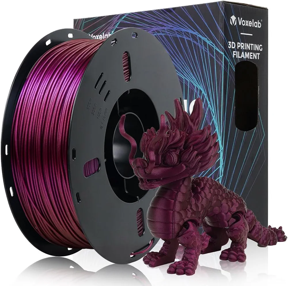 VOXELAB Chameleon HS PLA Filament 1.75mm+/- 0.02mm, Color Changeable Rapid PLA 3D Printer Filament, Max 500mm/s High Speed Printing, Changing Colors Filament 1kg Spool (2.2lbs),Abyssal Red