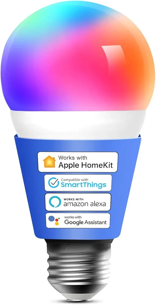 Meross Smart LED Light Bulb, Smart WiFi LED Bulbs Compatible with Apple HomeKit, Siri, Alexa, Google Home & SmartThings, Dimmable E26 Multicolor 2700K-6500K RGBWW, 810 Lumens 60W Equivalent, 1 Pack