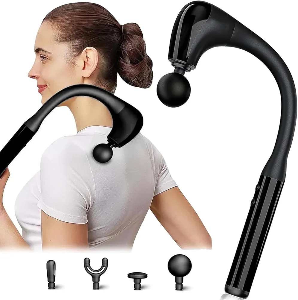 Percussion Massage Powerful Deep Tissue Massage Gun for Neck & Shoulder - Black, 10mm Vibration, 5 Speeds, Rechargeable Battery