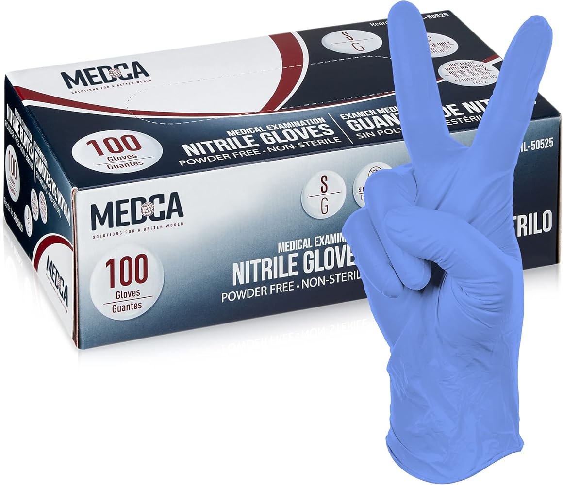 MEDca Nitrile Exam Gloves - Disposable Non-Sterile Gloves - Non-Powder Rubber & Latex-Free, General Gloves, Janitorial Supply