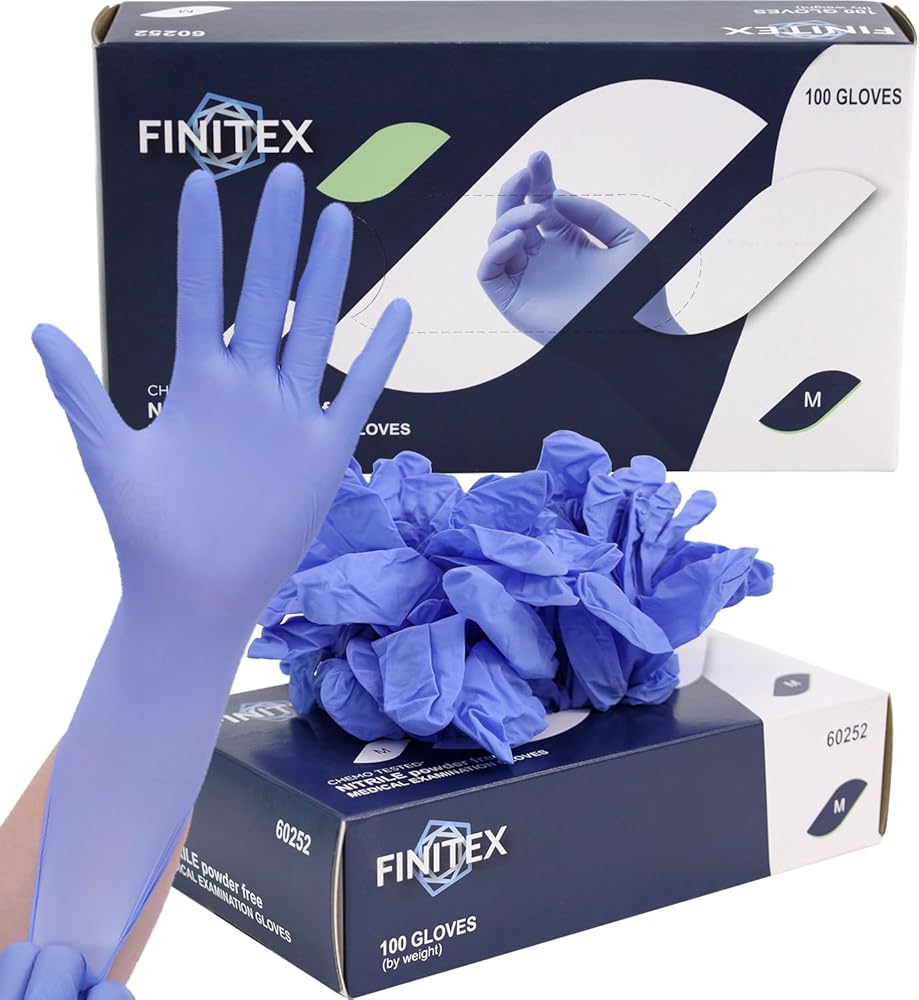 FINITEX Nitrile Disposable Gloves Medical Exam Gloves - 100/1000 PCS Latex-free Examination Purple Chemo Food Gloves