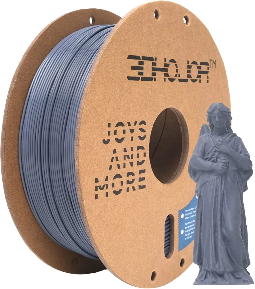 PLA Pro (PLA+) Filament 1.75mm, 3D Printer Filament PLA Plus, Cardboard Spool 3D Printing Filament PLA +, Dimensional Accuracy +/- 0.03 mm, Grey, 1kg