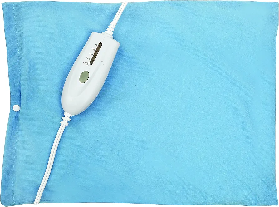 Thera|Care Electric Heating Pad | Dry Heat Only | 4 Heat Settings | 12" x 15",Blue