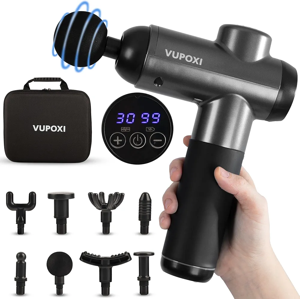 Percussion Massage Gun with 30 Levels of Intensity - Muscle Massage Gun for Post-Workout Relaxation and Muscle Recovery - Portable and Convenient Body Massager Gun with 8-Hour Battery Life