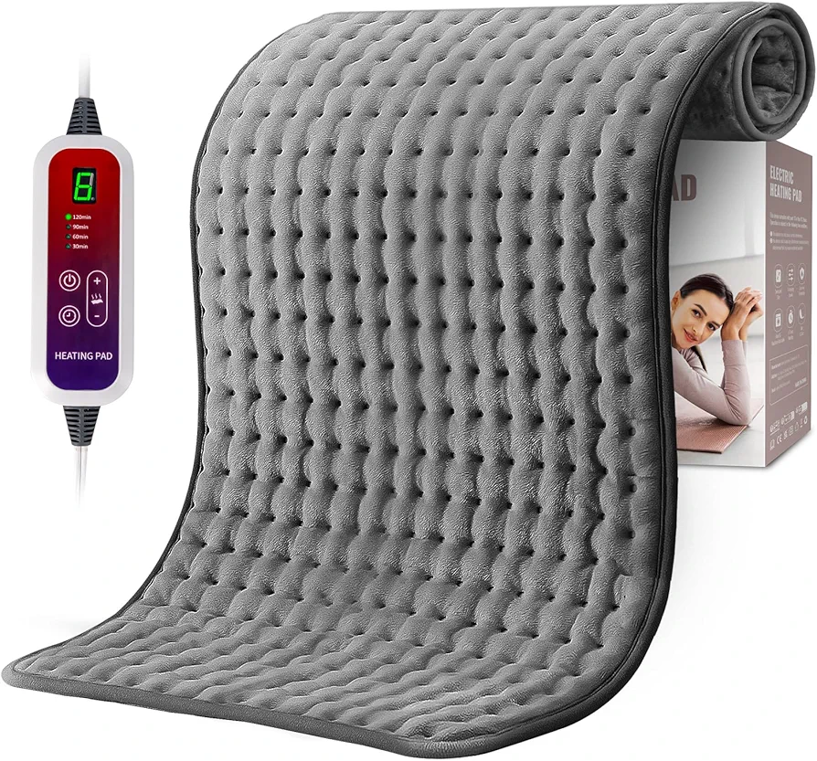 Qfun Extra Large Heating Pad for Back Pain Relief, 20"x40" XXL Fast Heat Pad Neck and Shoulde Electric Heating Pad for Period Cramps with 6 Heat Settings & Auto Shut-Off,Christmas Gifts for Women, Men