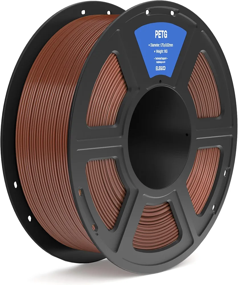 ELEGOO PETG Filament 1.75mm Brown 1KG, 3D Printer Filament Dimensional Accuracy +/- 0.02 mm, 1kg Spool(2.2lbs) Fits for Most FDM 3D Printers