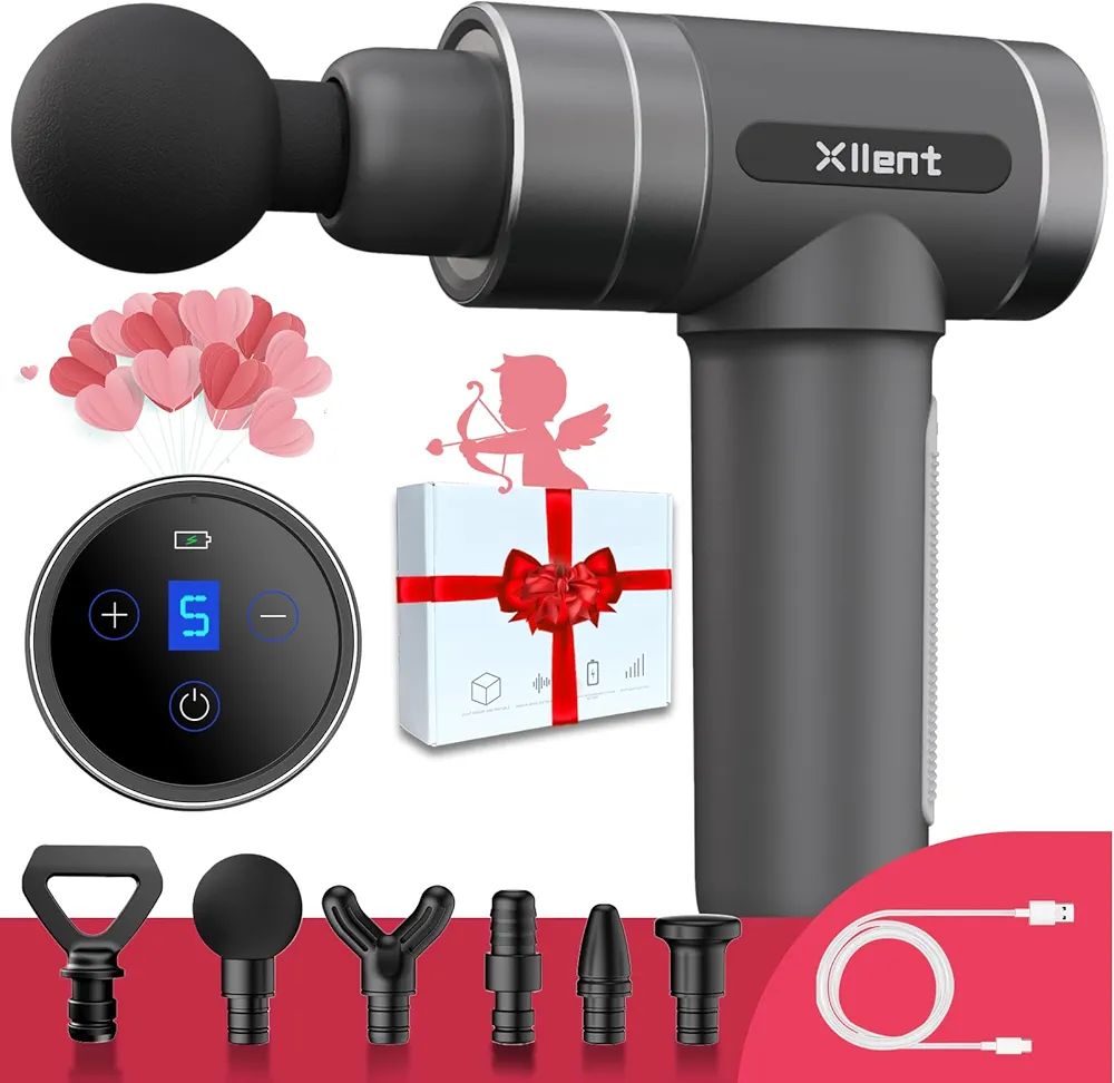 Xllent Valentines Day Gifts for Him-Massage Gun Birthday Gifts for Women/Men - Portable Super Quiet Electric Percussion Muscle Massager,Gifts for Her/Him