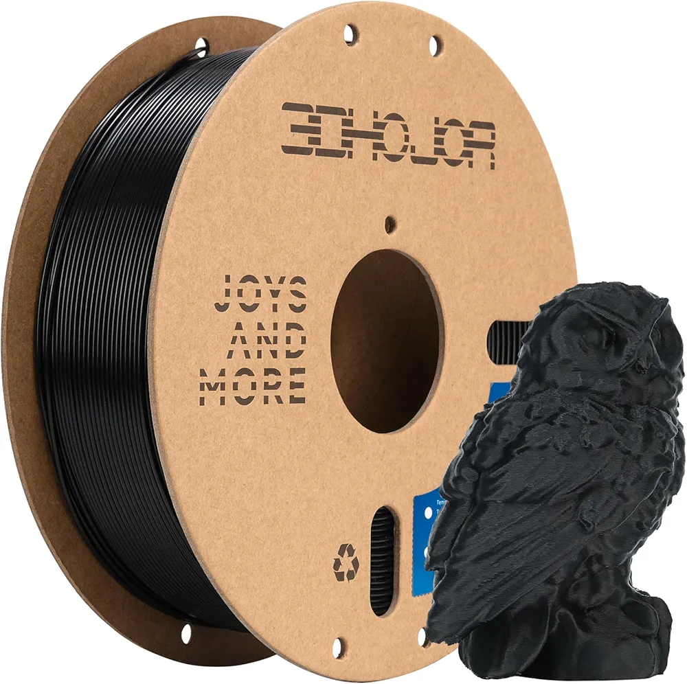 PLA High Speed Printer Filament 1.75mm 1kg Cardboard Spool (2.2lbs) Rapid PLA to 5X Faster Printing Filament PLA Dimensional Accuracy +/- 0.02 mm Fits for Most FDM 3D Printer -Black