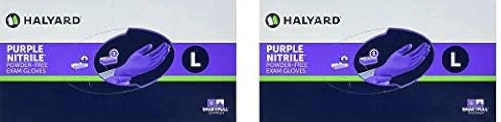 Haylard Health Purple Nitrile Exam Gloves, Large, 100 Count (2-(Pack))