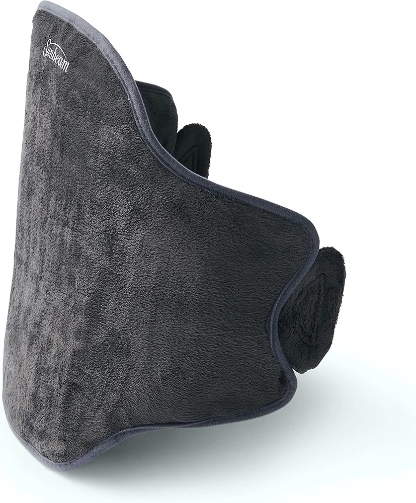 Sunbeam Heating Pad Wrap for Back Pain Relief with Auto Shut Off and Moist Heating Option, 23 x 15", Slate Grey