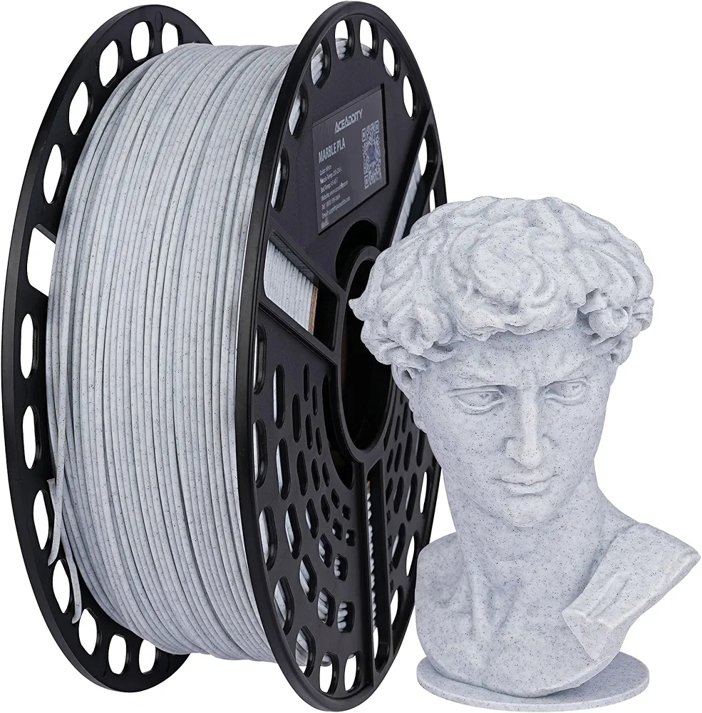 Marble PLA 3D Printer Filament, Stone-Like Texture, Dimensional Accuracy +/- 0.02 mm,1 kg Spool, 1.75 mm