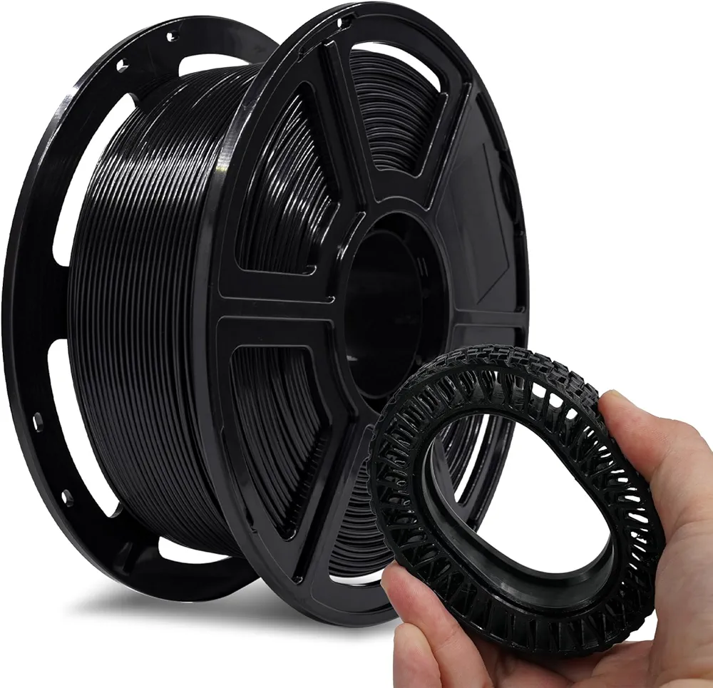 FLASHFORGE PLA Flexible 1.75 mm, 4X longer stretch 3D Printer Filament 1Kg (2.2lbs) Spool - Dimensional Accuracy +/- 0.02 mm, Ideal for Printing Soft Accessories