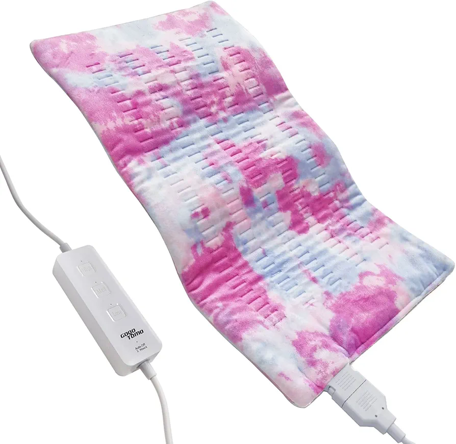 Heating Pad Fast-Heating Technology for Back/Waist/Abdomen/Sh-oulder/Neck Pain and Cramps Relief - Moist and Dry Heat Therapy with Auto-Off Hot Heated Pad by-Colorful