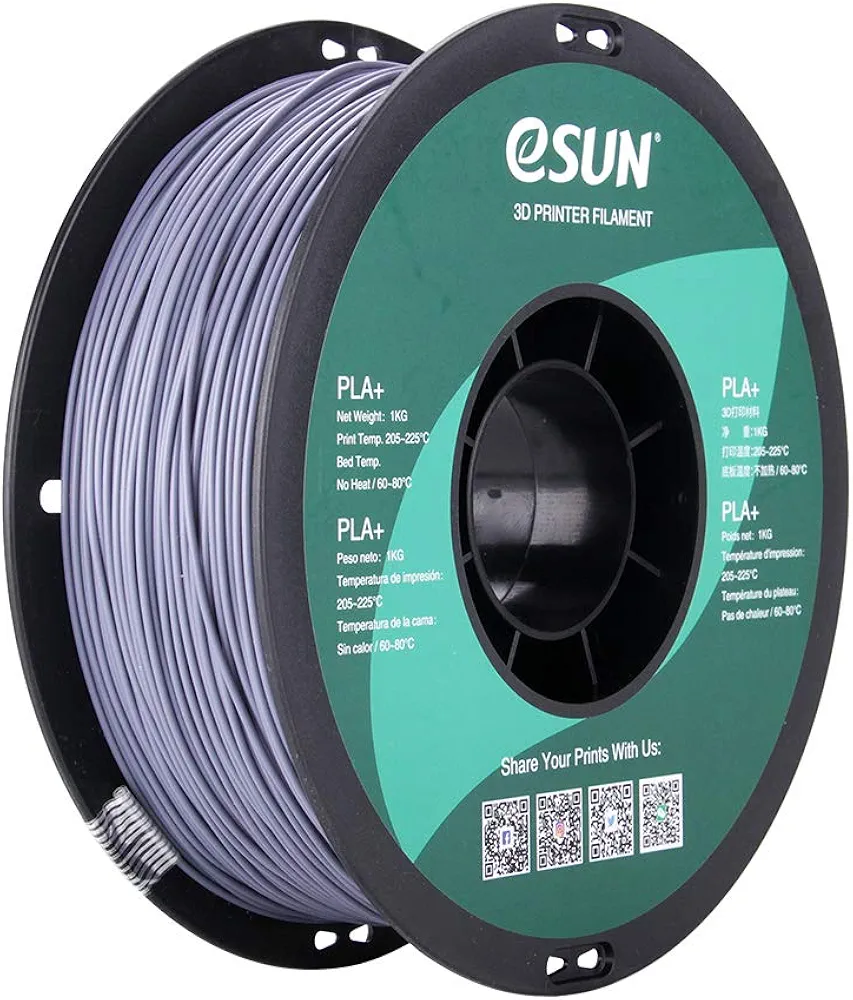 eSUN PLA PRO (PLA+) 3D Printer Filament, Dimensional Accuracy +/- 0.03 mm, 1kg, Plastic Spool, 1.75mm, Gray