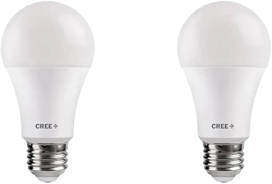 Cree Lighting Exceptional Series A19 Bulb, 5000K Dimmable LED Bulb, 60W + 815 Lumens, Daylight, 2 Pack