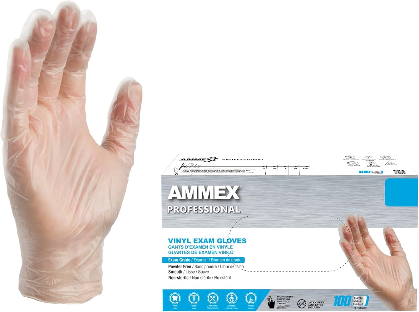 AMMEX Clear Vinyl Medical Gloves