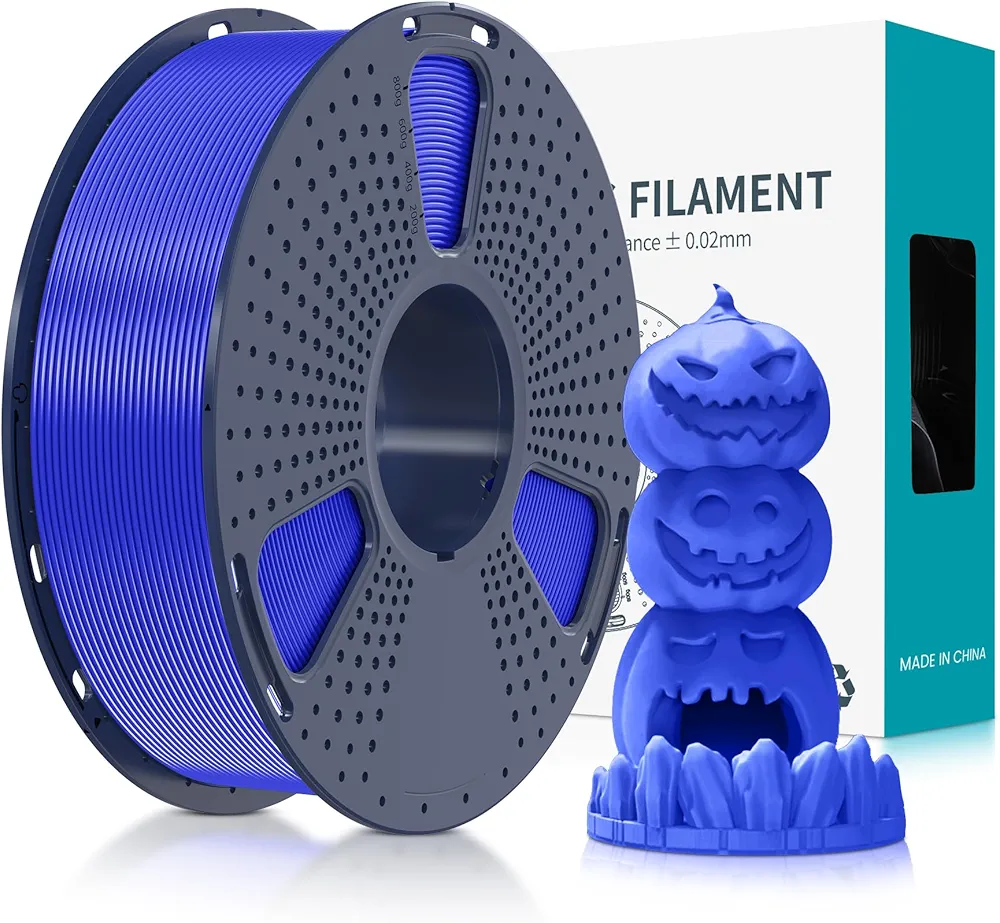 SUNLU Fluorescent PLA 3D Printer Filament, PLA Filament 1.75mm, Brighter Color for Halloween Decoration, Neatly Wound Filament, Fit Most FDM 3D Printer, 1kg Spool, Fluorescent Blue