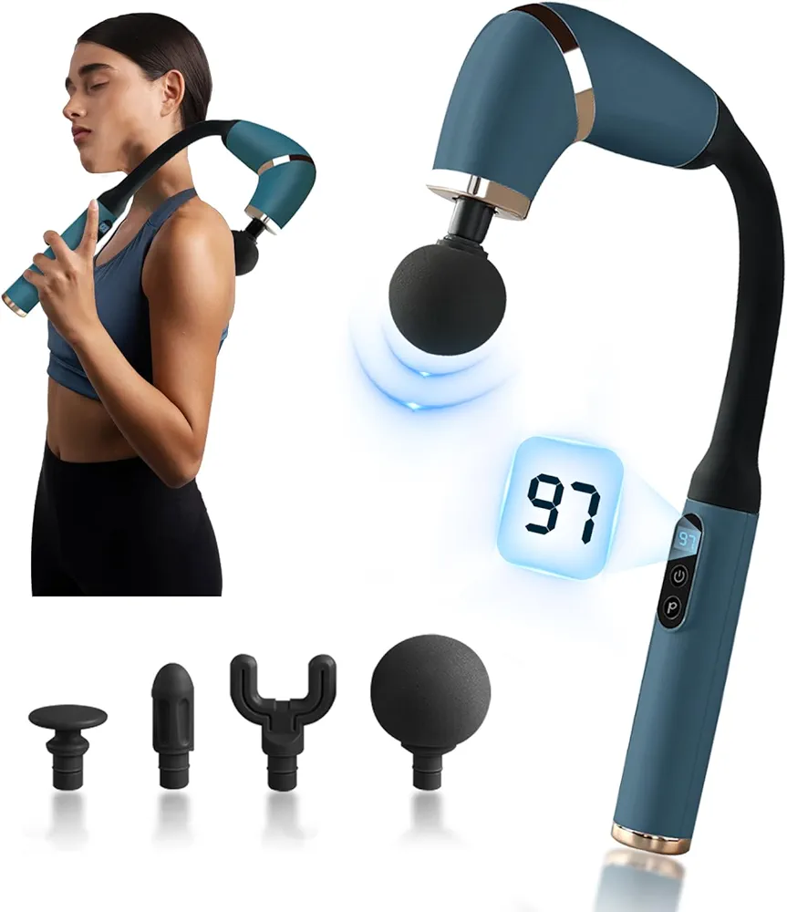 Massage Gun Deep Tissue – Handheld Percussion Massager with Display Screen, 12MM Portable Muscle Pain Relief for Back, Neck, Waist – 3 Modes & 6 Speeds. Official, Available from Gude Health